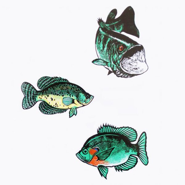 画像1: アウトドア仕様 防水ステッカー Bass Crappie Bluegill