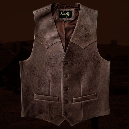 画像クリックで大きく確認できます　Click↓1: スカリー ウエスタンヨーク ラムレザー ベスト（ブラウン）/Scully Leather Vest