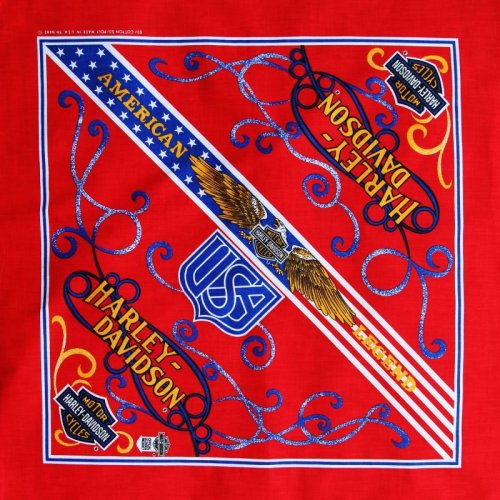 画像クリックで大きく確認できます　Click↓1: ハーレーダビッドソン バンダナ（レッド・USA）/Harley Davidson Bandana