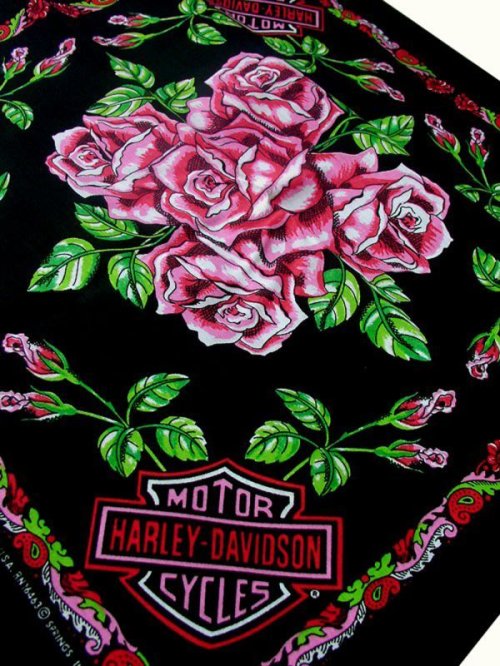 画像クリックで大きく確認できます　Click↓2: ハーレーダビッドソン バンダナ（ローズ）/Harley Davidson Bandana