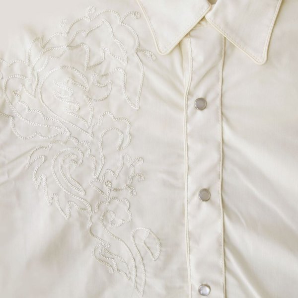 画像3: スカリー スナップフロント 刺繍 シャツ（長袖/ホワイト・フロント刺繍）/Scully Long Sleeve Embroidered Snap Front Shirt(Men's)