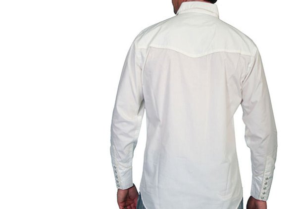 画像2: スカリー スナップフロント 刺繍 シャツ（長袖/ホワイト・フロント刺繍）/Scully Long Sleeve Embroidered Snap Front Shirt(Men's)