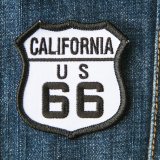 ワッペン カリフォルニア US ルート66 ブラック・ホワイト/Patch Route 66