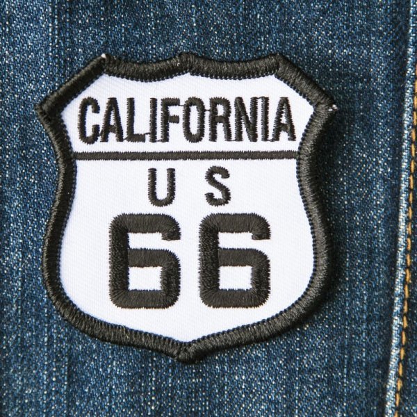 画像1: ワッペン カリフォルニア US ルート66 ブラック・ホワイト/Patch Route 66