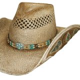 ハンドウーブン パナマ カウガール ストローハット（ナチュラル）M/Genuine Panama Hand Woven Straw Hat (Natural)