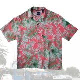トロピカル ブリーズ リゾート シャツ （半袖・コーラル&リーフグリーン）L/Tropical Breezes Short Sleeve Shirt