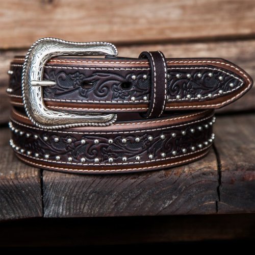 画像クリックで大きく確認できます　Click↓1: ウエスタン レザーベルト（オーバーレイダークブラウン・ブラウン）/Western Leather Belt