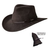 ブルハイド クラッシャブル ロールアップ プレミアムウール アウトドアハット ボイジャー/VOYAGER（チョコレート）/Bullhide Outland Crashable Rolled Up Premium Wool Hat(Chocolate)