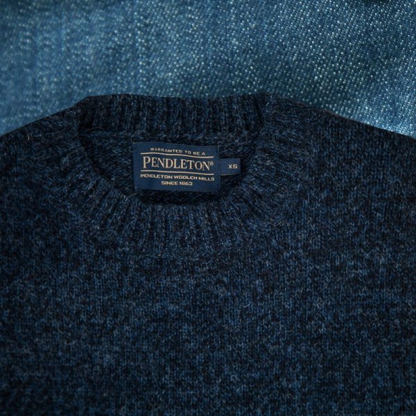画像2: ペンドルトン シェトランド ウール セーター（インディゴヘザー）XS/Pendleton Shetland Wool Sweater Indigo Heather