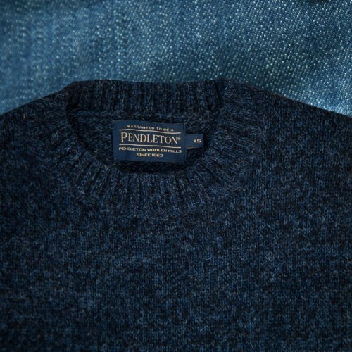 画像クリックで大きく確認できます　Click↓2: ペンドルトン シェトランド ウール セーター（インディゴヘザー）XS/Pendleton Shetland Wool Sweater Indigo Heather