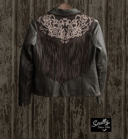 画像クリックで大きく確認できます　Click↓2: スカリー レディース フリンジ 刺繍 レザー ジャケット（ブラウン）/Scully Leather Fringe Jacket(Women's)