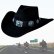 画像2: シルバー&ターコイズコンチョ カウボーイ ハット（ブラック）/Western Felt Hat(Black) (2)