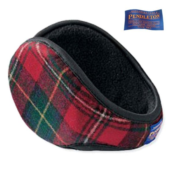 画像1: ペンドルトン イヤーウォーマー・100%ヴァージン ウール イアースナグ（レッドタータン）/Pendlton Ear Snugs(Red Tartan)