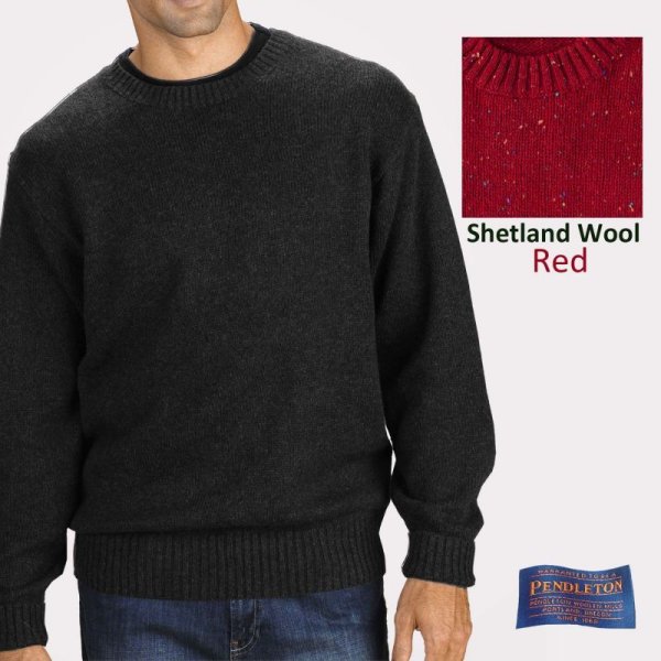 画像1: ペンドルトン シェトランド ウール セーター（レッド）S/Pendleton Shetland Wool Sweater Red