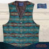 ペンドルトン U.S.A ヴァ－ジン ウール ベスト（ライトターコイズ）L/Pendleton U.S.A Virgin Wool Vest(Light Turquoise)