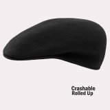 ハンチングキャップ・クラッシャブル&ロールアップ ウール カフリーハット（ブラック）/Cuffley Hat(Black)