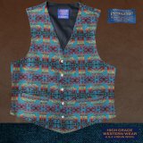 ペンドルトン U.S.A ヴァ－ジン ウール ベスト（ターコイズ・レッド）L/Pendleton U.S.A Virgin Wool Vest(Turquoise/Red)