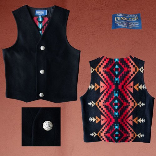 画像クリックで大きく確認できます　Click↓1: ペンドルトン ジャパンサイズ ウールベスト（ブラック）jpS/Pendleton Wool Vest(Black)