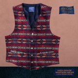 ペンドルトン U.S.A ヴァ－ジン ウール ベスト（ネイビー・レッド）L/Pendleton U.S.A Virgin Wool Vest Carson Springs(Navy/Red)