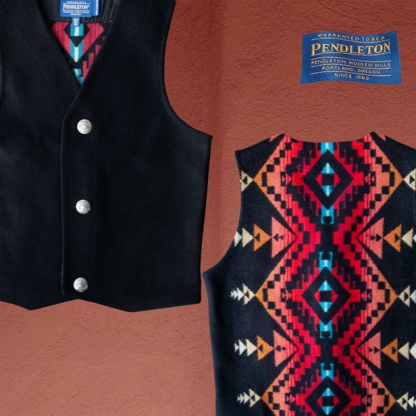 画像1: ペンドルトン ジャパンサイズ ウールベスト（ブラック）jpS/Pendleton Wool Vest(Black)