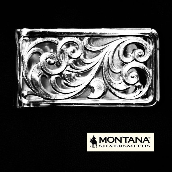 画像1: モンタナシルバースミス マネークリップ シルバー フィリグリー/Montana Silversmiths Money Clip Filigree scroll pattern