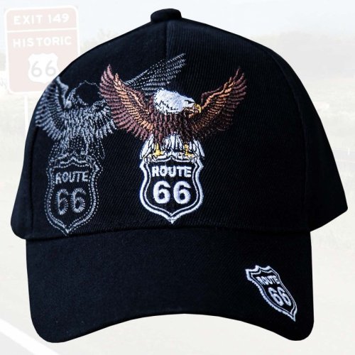 画像クリックで大きく確認できます　Click↓1: ルート66 イーグル キャップ/Route 66 Cap(Black)