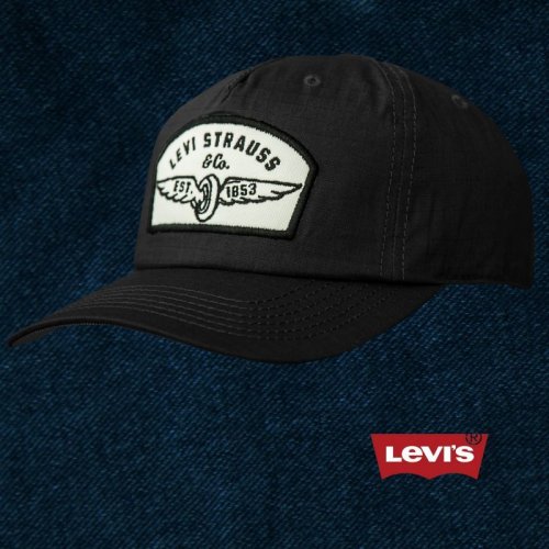 画像クリックで大きく確認できます　Click↓1: リーバイス ロゴパッチ キャップ（ブラック）/Levi's Baseball Cap(Black)