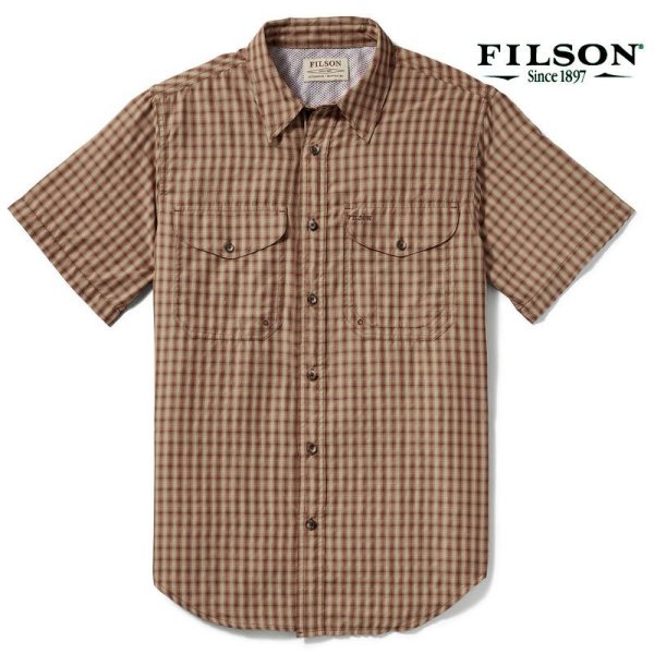 画像2: フィルソン 半袖 シャツ（ブリック・タンプラッド）XS/Filson Twin Lakes Short Sleeve Sport Shirt(Brick/Tan Plaid)
