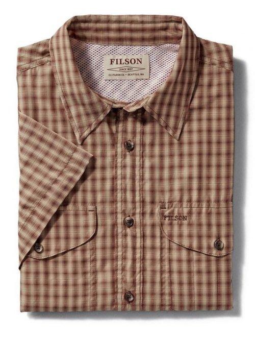 画像クリックで大きく確認できます　Click↓1: フィルソン 半袖 シャツ（ブリック・タンプラッド）XS/Filson Twin Lakes Short Sleeve Sport Shirt(Brick/Tan Plaid)