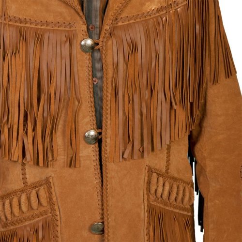 画像クリックで大きく確認できます　Click↓2: ウエスタン レザーフリンジジャケット（ブラウン）/Western Leather Fringe Jacket