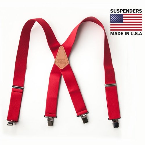 画像クリックで大きく確認できます　Click↓1: サスペンダー クリップ式（レッド）/M&F Western Products Clip Suspenders(Red)