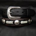 ノコナ ツートン コンチョ ウエスタン ベルト（ブラウン・ブラック）/Nocona Hired Hand Western Belt(Brown/Black)
