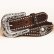 画像1: ノコナ ラインストーン・スタッズ クロコダイルデザイン スカロップ ベルト（ブラウン・ターコイズ）/Nocona Western Belt(Brown) (1)