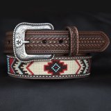 アリアット マルチカラー・コンチョ ウエスタン レザーベルト（ブラウン）34/Ariat Western Belt(Brown)