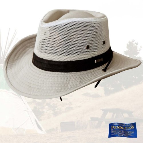 画像クリックで大きく確認できます　Click↓1: ペンドルトン メッシュクラウン シェイパブルブリム ハイカー ハット（パテ）L/Pendleton Shapable Hiker Hat(Putty)