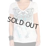 リバティーウエア ターコイズラインストーン 半袖Tシャツ（ホワイト）/Liberty Wear Short Sleeve T-shirt(Women's)