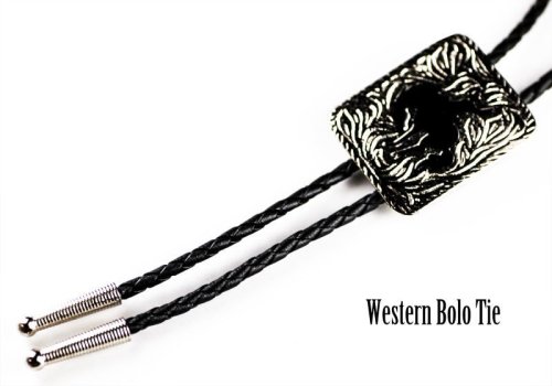 画像クリックで大きく確認できます　Click↓2: ボロタイ ブロンコライダー（シルバー・ブラック）/Western Bolo Tie Bronc Rider