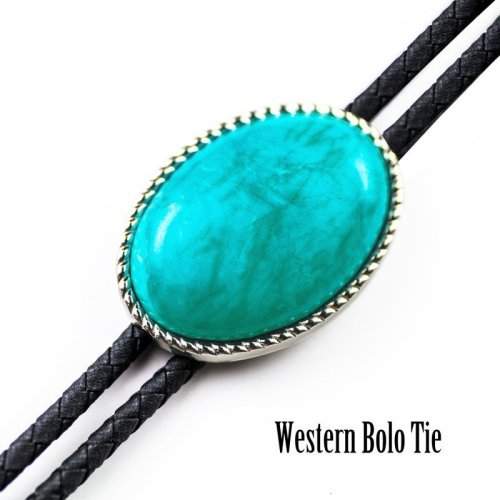 画像クリックで大きく確認できます　Click↓1: ウエスタン ボロタイ ロープエッジ ターコイズ/Western Bolo Tie