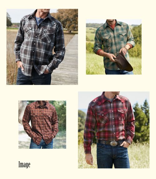 画像クリックで大きく確認できます　Click↓3: ペンドルトン ウエスタンシャツ（ネイビー・レッド・タンオンブレ）S/Pendleton Western Shirt