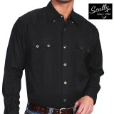 スカリー ウエスタン シャツ（長袖/ブラック）/Scully Long Sleeve Western Shirt Black(Men's)