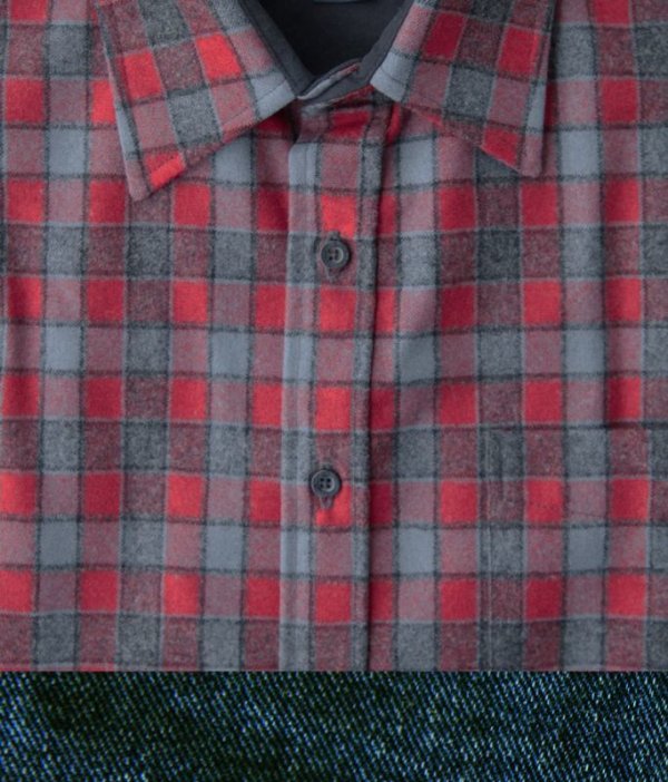 画像2: ペンドルトン ウール シャツ・フィッテッド ロッジシャツ（長袖・グレー・レッドチェック）/Pendleton Fitted Lodge Shirt (Grey/Red Check)