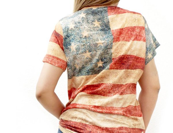 画像2: レディース ウエスタン 半袖Tシャツ（星条旗）/American Flag Short Sleeve T-shirt(Women's)