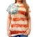 画像1: レディース ウエスタン 半袖Tシャツ（星条旗）/American Flag Short Sleeve T-shirt(Women's) (1)