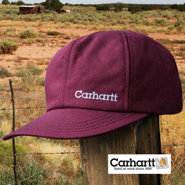 画像1: カーハート ロゴ イヤーフラップ キャップ（ワイン）/Carhartt Cap(Logo/Wine)