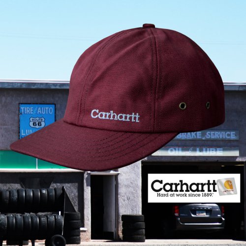 画像クリックで大きく確認できます　Click↓1: カーハート ロゴ キャップ（ワイン）/Carhartt Logo Cap(Wine)