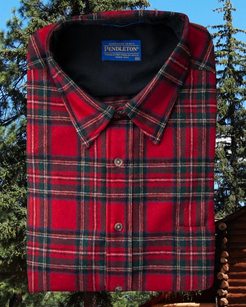 画像クリックで大きく確認できます　Click↓1: ペンドルトン ウール シャツ・ロッジ シャツ（長袖・スチュワートレッドタータン）/Pendleton Lodge Shirt (Stewart Red Tartan)