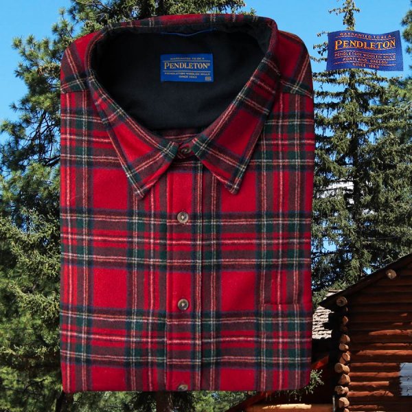 画像1: ペンドルトン ウール シャツ・ロッジ シャツ（長袖・スチュワートレッドタータン）/Pendleton Lodge Shirt (Stewart Red Tartan)