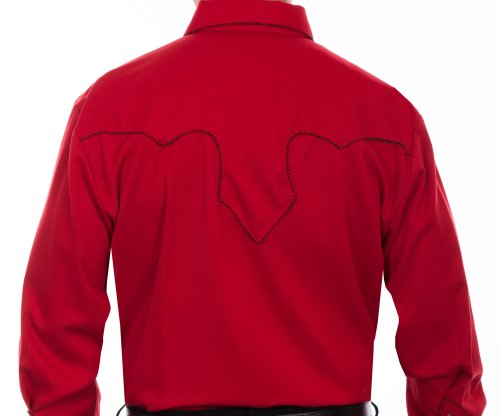 画像クリックで大きく確認できます　Click↓2: スカリー キャンディケイン パイピング ウエスタン シャツ（長袖/レッド・ブラック）/Scully Long Sleeve Western Shirt(Crimson)