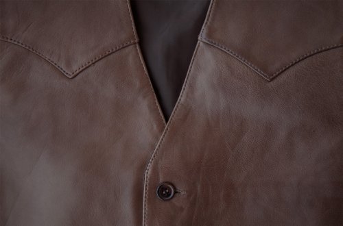 画像クリックで大きく確認できます　Click↓2: スカリー ウエスタン レザー ベスト（チョコレートブラウン）/Scully Western Lamb Leather Vest(Chocolate)