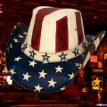 レザーハット ビンテージアメリカンフラッグ（ブルー・レッド・ホワイト）/Bullhide Genuine Leather Hat American by Heart